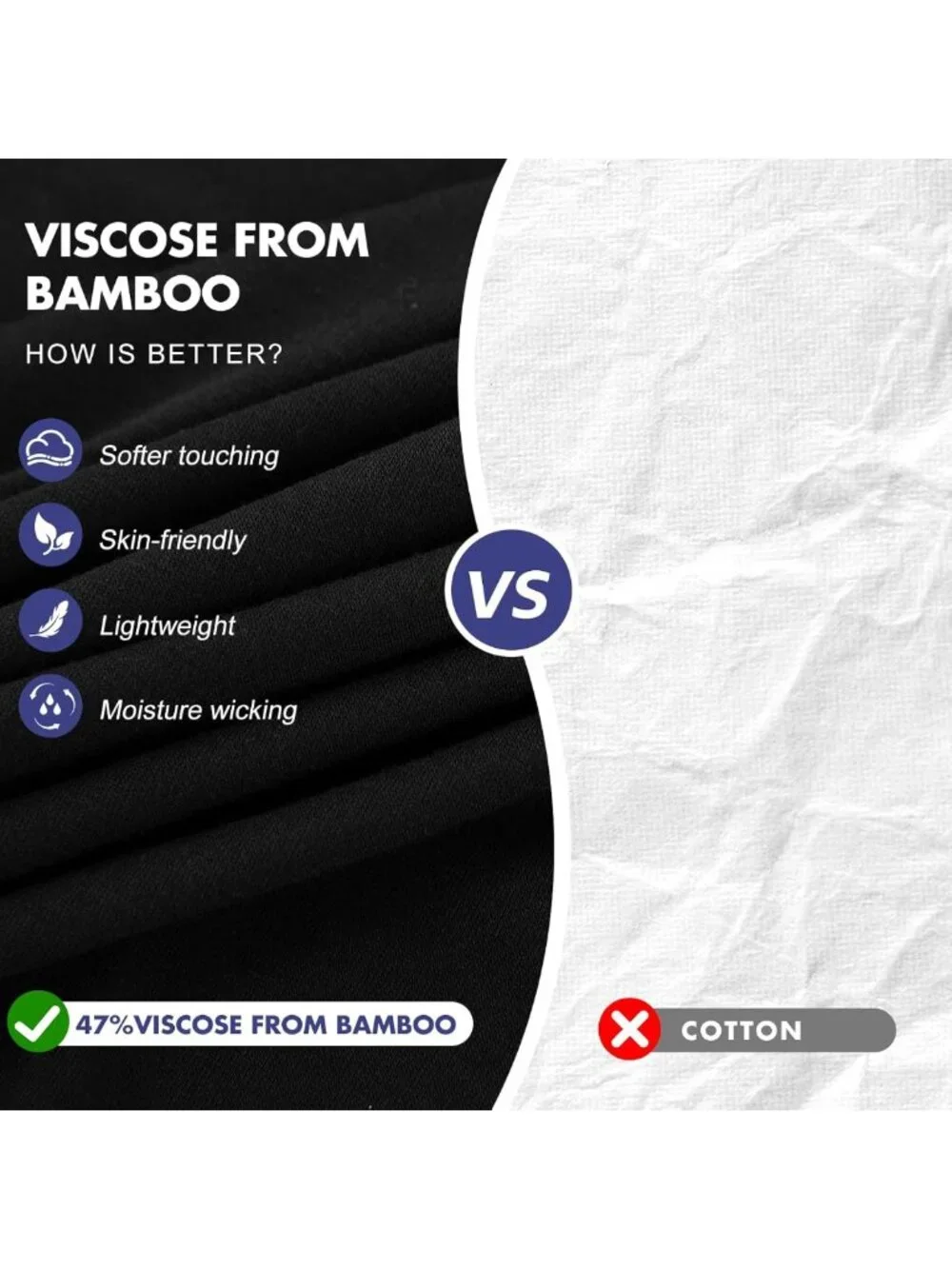 Soft Bamboo Cool Men's Undershirts Pack - Moisture-Wicking T-Shirts for Comfort